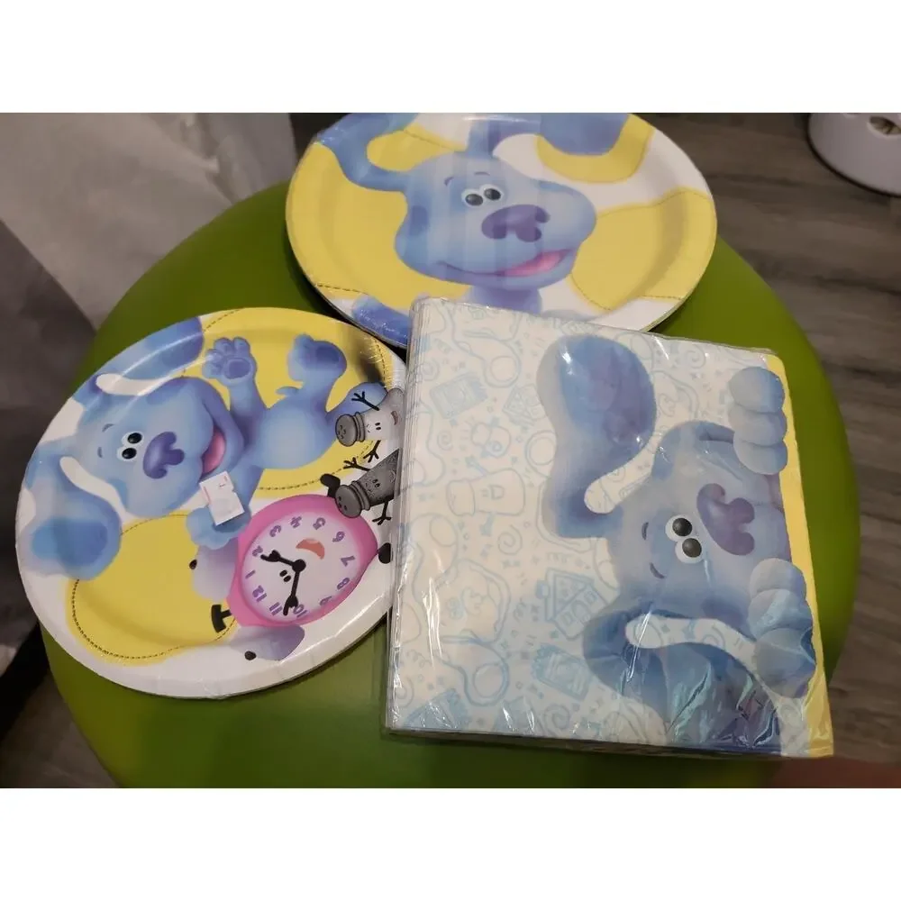 Blues Clues Tickety Salt Pepper 16 Plates & 16 Napkins New
